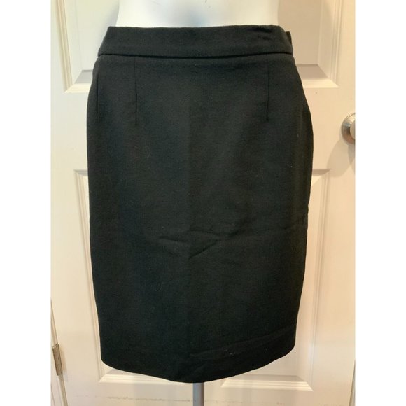 Celine Paris Black 100% Wool Knee-Length Pencil Skirt, Size 2 (US) 34 (FR) - Picture 1 of 6